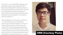 HRW đòi VN phóng thích thành viên YSEALI, không biến APEC thành ‘diễn đàn tuyên truyền’