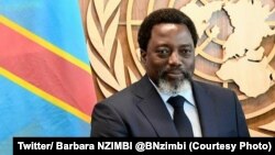 Le président Joseph Kabila de la RDC en marge de la 71e assemblée générale de l’ONU, New York, 23 septembre 2017. (Twitter/ Barbara NZIMBI‏ @BNzimbi)