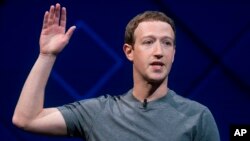 FILE - Facebook CEO Mark Zuckerberg speaks at his company's annual F8 developer conference in San Jose, California, April 18, 2017.