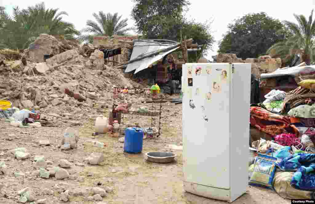 Destruction near the city of Bushehr, Iran, after a 6.1 magnitude earthquake struck on April 9, 2012. 