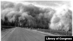 Pictured here is a 1930s dust storm on the Great Plains.