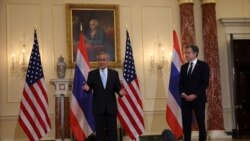 U.S. Secretary of State Antony Blinken and Thailand's Foreign Minister Don Pramudwinai make statements to the media at the State Department in Washington, U.S., September 27, 2021. REUTERS/Leah Millis/Pool