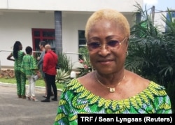 Salimata Porquet Sanogho, an Ivorian former parliamentarian, stands outside a women's rights conference in Abidjan, Ivory Coast, Aug. 4, 2017.