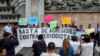 Reporteros protestan por justicia para el también periodista asesinado Leobardo Vázquez, en Papantla, estado de Veracruz, México, el 22 de marzo de 2018.