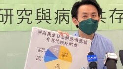 民主黨主席羅健熙表示，民調結果反映市民對高官出席大型生日派對事件感到相當不滿，特首林鄭月娥必須對相關官員作出嚴厲懲處，否則政府公信力會進一步被削弱。(美國之音 湯惠芸拍攝)