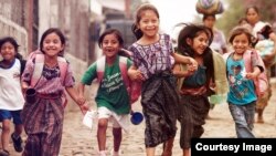 Students who attend a Pencils of Promise school in Guatemala.