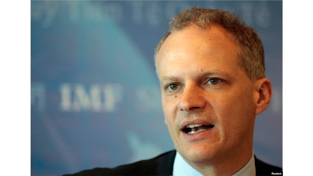 FILE- Alejandro Werner, Director of the Western Hemisphere Department of the International Monetary Fund, speaks during an IMF news conference in Montevideo, Uruguay, May 6, 2013.