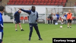 Benjani Mwaruwari at Portmouth training ground in Btirain (Courtesy Photo: Benjani Mwaruwari)