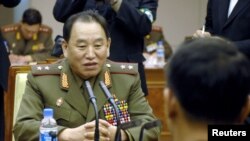 지난 2007년 12월 판문점에서 열린 남북군사회담에 참석한 김영철 북한 노동당 부위원장.
