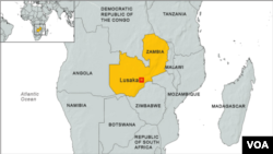 FILE - A map of Zambia.