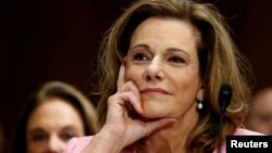 FILE - President Donald Trump's nominee for ambassador to Singapore, K.T. McFarland, is seen at a Senate Foreign Relations Committee hearing on her nomination, on Capitol Hill in Washington, July 20, 2017.