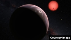 Artist’s impression of the ultracool dwarf star TRAPPIST-1 and its three planets