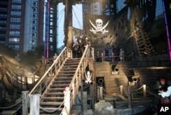 Promotional pirate ship for "Pirates of the Caribbean: Dead Man's Chest." (AP Photo)