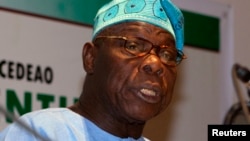 FILE - Former Nigerian President Olusegun Obasanjo.