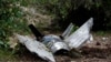بخشی از هواپیمای اف ۱۶ اسرائیلی که توسط سوریه سقوط کرد. 