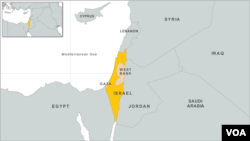 Israel, West Bank, Gaza and neighboring nations map