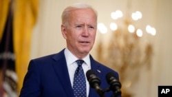 In this April 15, 2021, file photo, President Joe Biden speaks in the East Room of the White House in Washington. (AP Photo/Andrew Harnik, File)