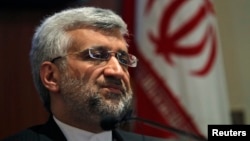 Iran's chief nuclear negotiator Saeed Jalili speaks during a news conference, Jan. 4, 2013. 
