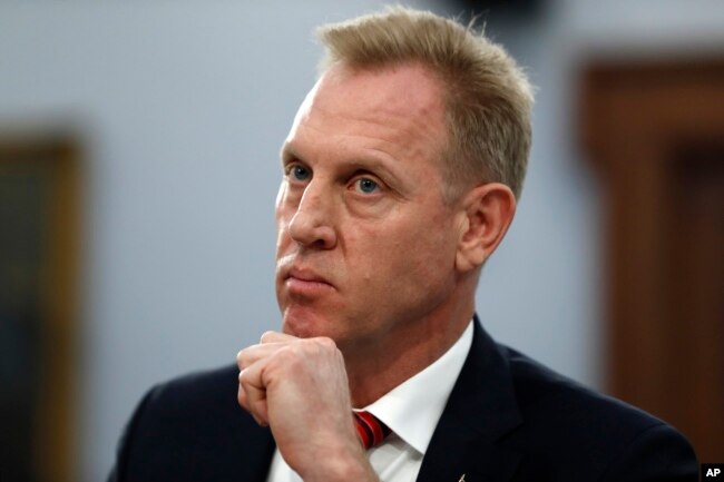 Acting Defense Secretary Patrick Shanahan listens,May 1, 2019, during a House Appropriations subcommittee on budget hearing on Capitol Hill in Washington.