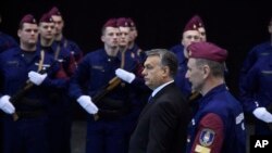 Mađarski premijer Viktor Orban na ceremoniji polaganja zakletve nove grupe graničara u Budimpešti, 7. marta 2017.