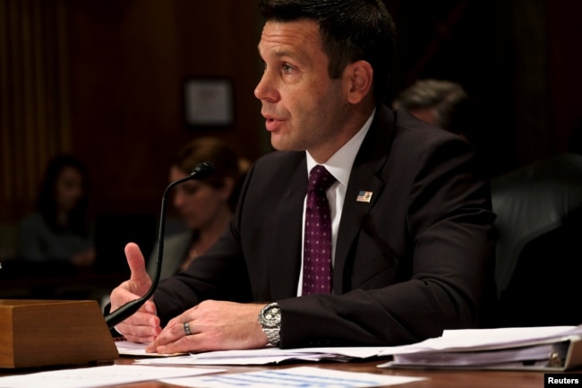 Acting Homeland Security Secretary Kevin McAleenan testifies before the Senate Homeland Security and Governmental Affairs Committee in Washington, May 23, 2019.