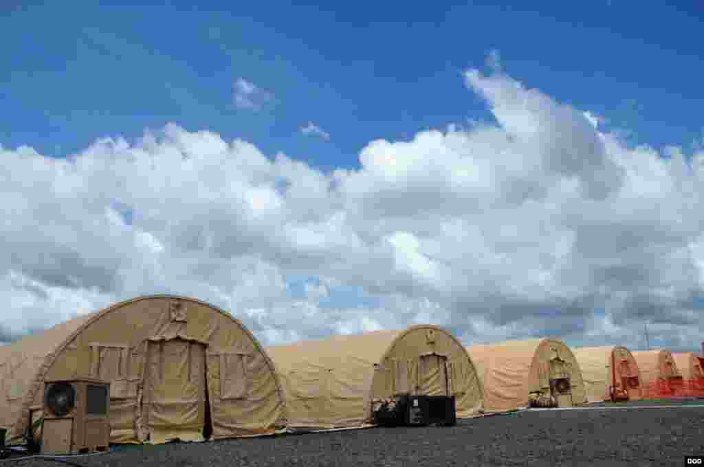 Seen in this photo is the exterior of the Monrovia Medical Unit, an Ebola treatment facility built specifically for the care of medical workers who become infected with the virus, near Monrovia, Liberia. (Sgt. 1st Class Nathan&nbsp; Hoskins/DOD) 