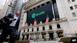 La Bolsa de Valores de Wall Street dio la bienvenida a Spotify.