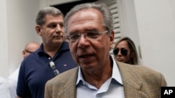 Paulo Guedes, head economic adviser of President-elect Jair Bolsonaro, leaves after a meeting with Bolsonaro and members of his party and campaign, to discuss the presidential transition in Rio de Janeiro, Brazil, Oct. 30, 2018.