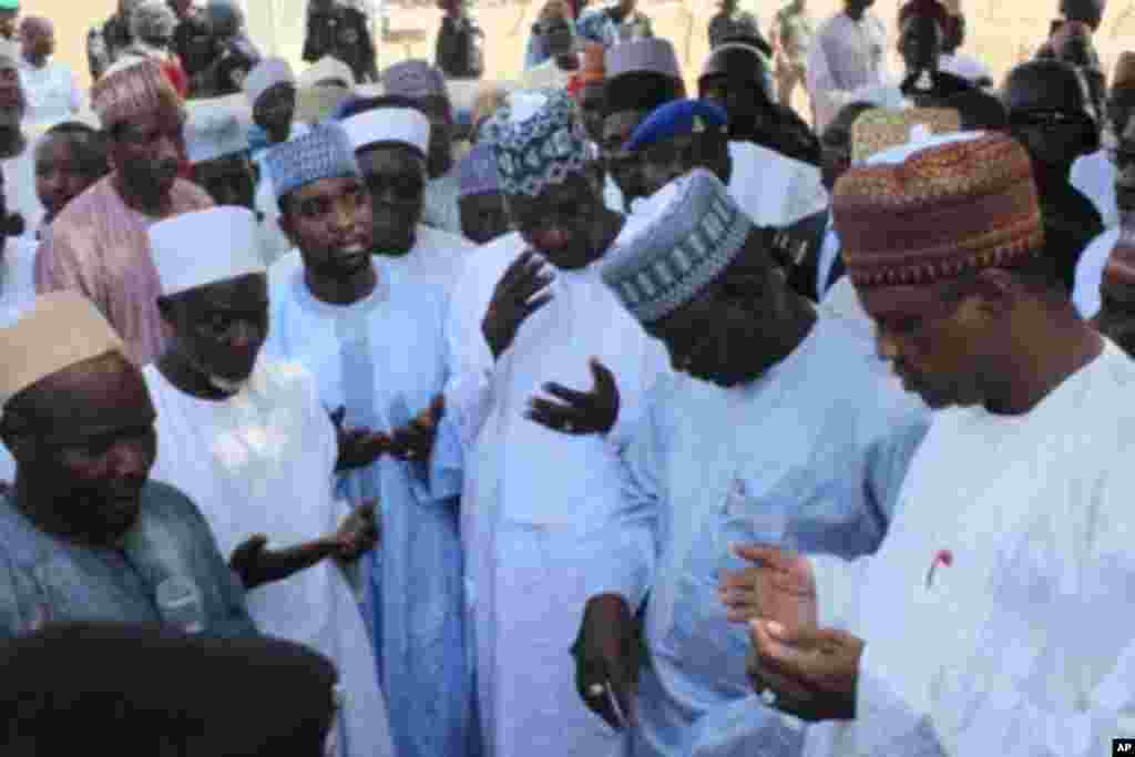 Prayer session at the market.