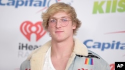 Blogger Logan Paul arrives at Jingle Ball at The Forum, in Inglewood, California, Dec. 1, 2017. 