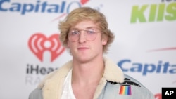 American Blogger Logan Paul arrives at Jingle Ball at The Forum, in Inglewood, California, Dec. 1, 2017. 