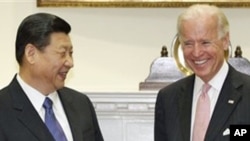 中国国家副主席习近平２月１４日访问白宫时与美国副总统拜登会晤