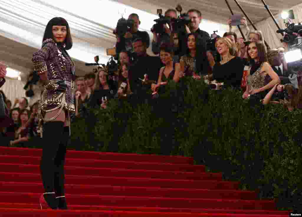 Singer Madonna arrives at the Metropolitan Museum of Art Costume Institute Benefit celebrating the opening of "PUNK: Chaos to Couture" in New York, May 6, 2013.