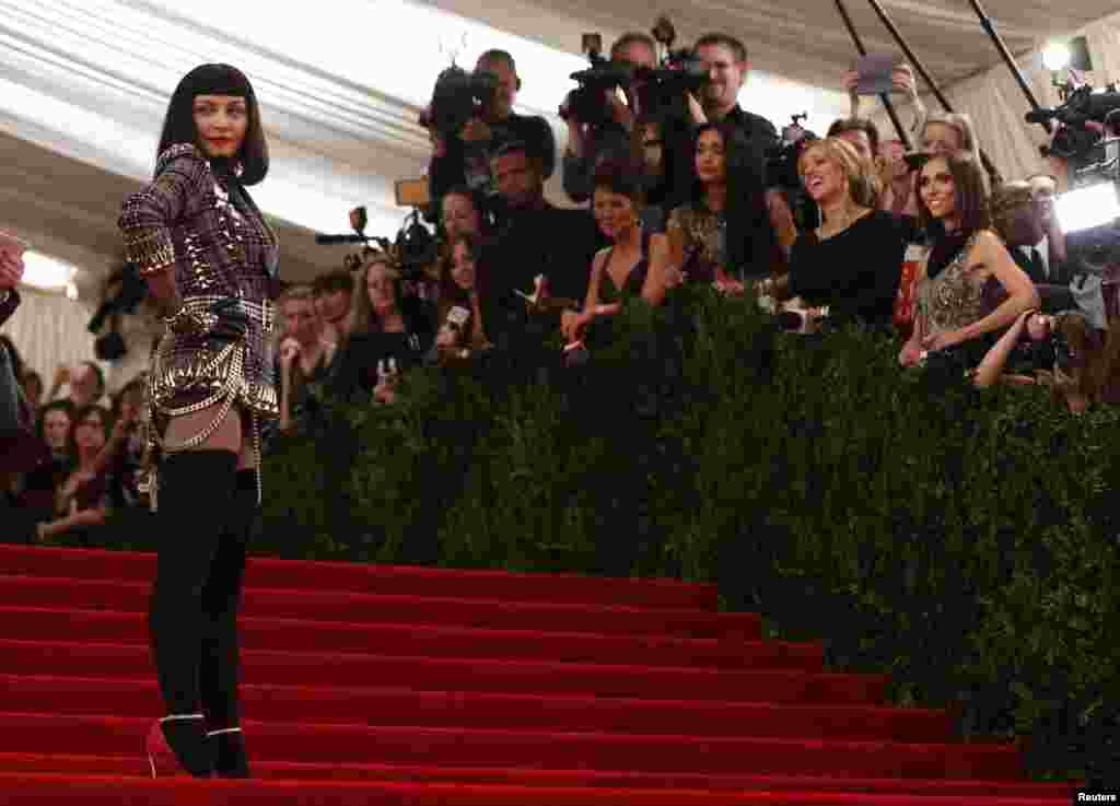 Singer Madonna arrives at the Metropolitan Museum of Art Costume Institute Benefit celebrating the opening of &quot;PUNK: Chaos to Couture&quot; in New York, May 6, 2013. 