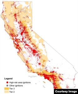 This map of California shows wildfires between Jan. 1, 2009, and Dec. 31, 2018.