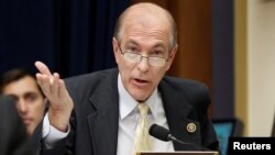 FILE - Rep. Scott Garrett (R-NJ) questions SEC Chairwoman Mary Jo White during a hearing in Washington, Nov. 15, 2016.