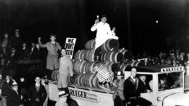 FILE: A truck carries a load of beer kegs in a beer parade and demonstration held in Newark, N.J., Oct. 28, 1932. More than 20,000 people took part in the mass demand for repeal of the 18th Amendment to the Constitution. (AP Photo)