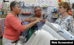 Mary Lee Nielson, shown here helping customers at her business, the Quilted Ceiling in Valley City, North Dakota, is also co-owner of a family farm.