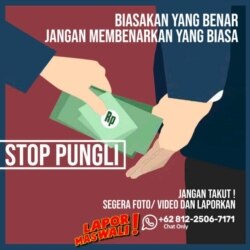 Grafis di media sosial dari Pemkot Surakarta meminta warga berani laporkan pungli. (Sumber: Pemkot Surakarta)