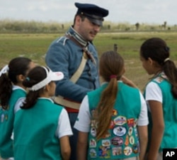 Money raised from cookie sales helps support Girl Scout outings like this visit to the Palo Alto Battlefield National Historic Site in Texas.