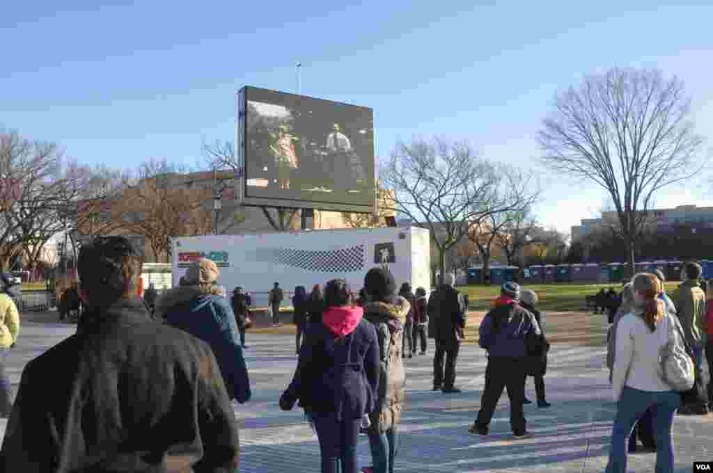 Preparations for the inauguration ceremony tomorrow Monday for the 44th President of the United States of America, Barack Obama, Sunday, January 20, 2013