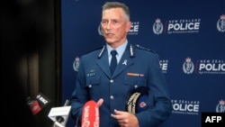 New Zealand police Commissioner Mike Bush speaks to the media after an attack on a mosque in Christchurch at the Royal Society building in Wellington, March 15, 2019.