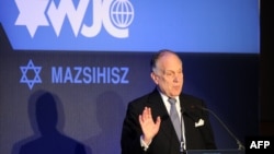 President of the World Jewish Congress (WJC) Ronald S Lauder delivers a speech in Budapest during the second day of the14th Plenary Assembly of World Jewish Congress, May 6, 2013.