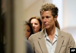 Andrea Constand arrives at the sentencing hearing for the sexual assault trial of Bill Cosby at the Montgomery County Courthouse in Norristown, Pennsylvania, Sept. 24, 2018.