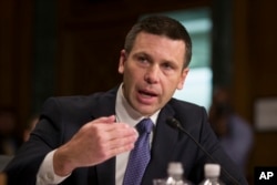 U.S. Customs and Border Protection Commissioner Kevin U.S. Customs and Border Protection Commissioner Kevin McAleenan speaks during a hearing of the Senate Judiciary Committee on oversight of Customs and Border Protection's response to the smuggling of persons at the southern border, March 6, 2019, in Washington.