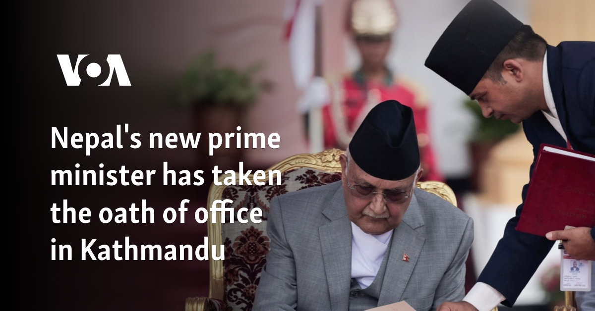 Nepal's new prime minister has taken the oath of office in Kathmandu