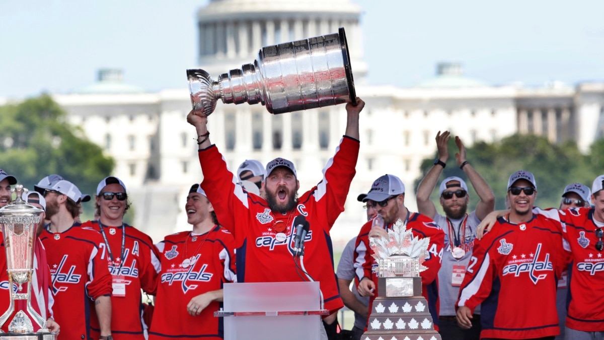 Searching for the Stanley Cup after the Caps' victory parade