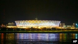 Sân vận động World Cup mới xây ở thành phố Volgograd của Nga, nơi các đội Bảng G, trong đó có đội tuyển Anh, tranh vòng bảng (ảnh tư liệu ngày 13/4/2018).