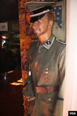 A mannequin dressed in a genuine uniform from Nazi Germany's SS unit. (D. Taylor/VOA)