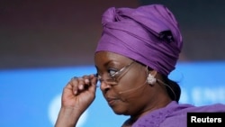 L'ancienne ministre Diezani Alison-Madueke lors d'une conférence à Houston, le 4 mars 2014.